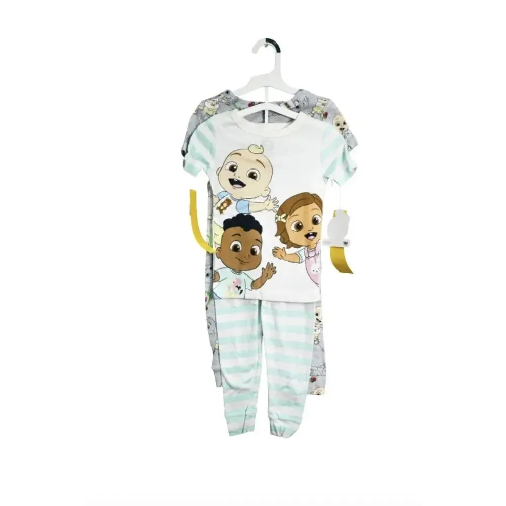 CoComelon Toddler Boys' 4-Piece Snug-fit Cotton Pajamas Set- 5T